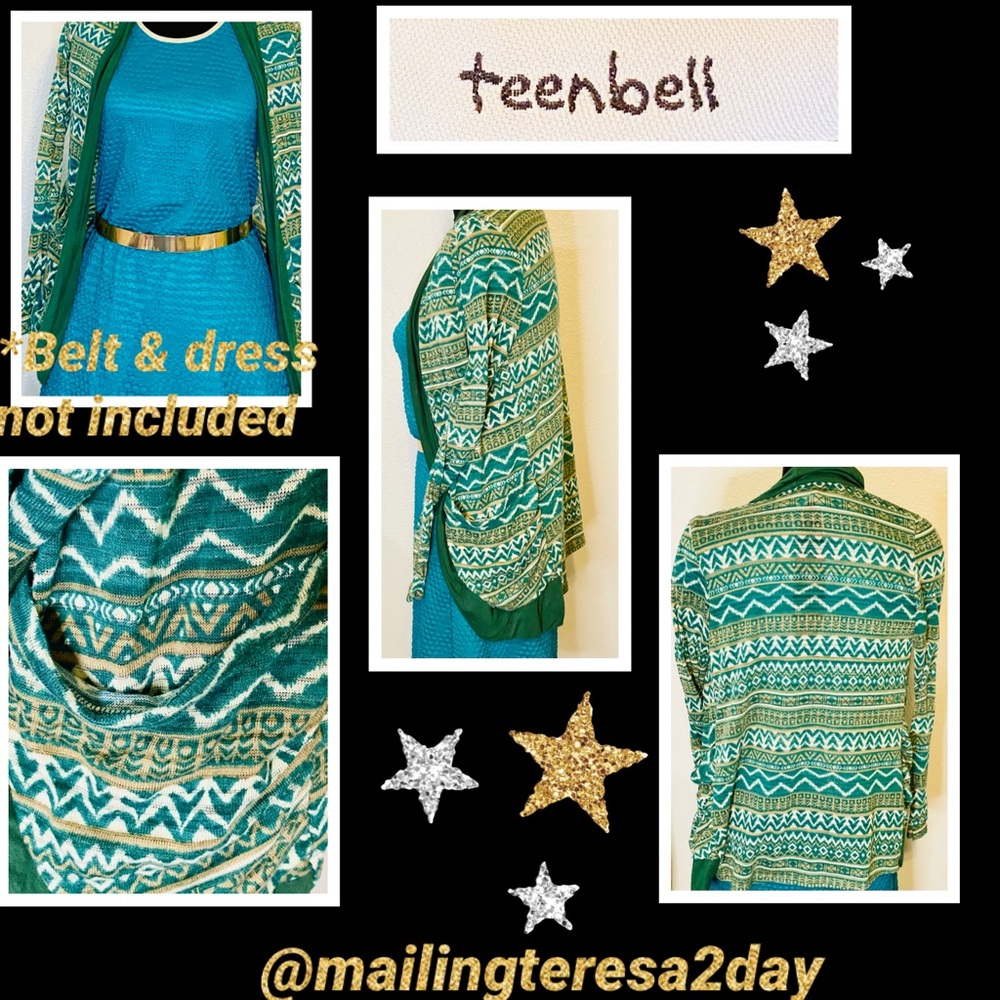 Teenbell sweater/cardigan w/buttons & side pockets